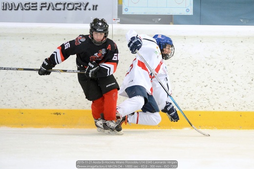 2015-11-21 Aosta B-Hockey Milano Rossoblu U14 0345 Leonardo Vergani